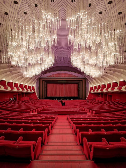 Elegant entertainment venue with stage and lighting
