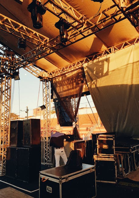 Entertainment venue with stage and lighting